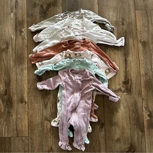 Cloud Island Kids Footies - Pink, Green, White, Brown